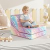 Hooseng Folding Sofa Bed Floor Mattress for Kids, Glow in Dark Kids Couch Fold Out, Toddler Futon Foldable Chair Bed, Convertible Toddler Floor Sofa - 2 of 4