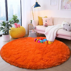 LOVEVOOK Round Rug for Bedroom, Ultra Soft Fluffy Circle Area Rugs for Kids Girls Boys Room, Living Room Playroom Home Decor Rug - 1 of 4