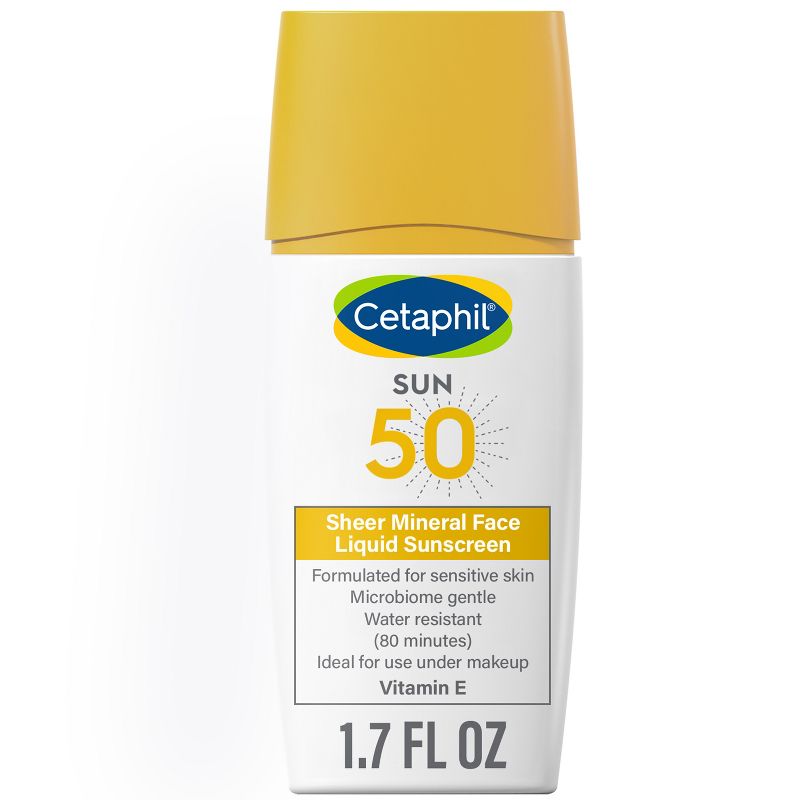 Cetaphil Sheer Mineral Liquid Sunscreen for Face - SPF 50 - 1.7 fl oz, 1 of 9