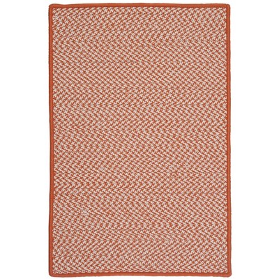 Colonial Mills Outdoor Houndstooth Tweed Braided Rug, Orange 3'x5', Rectangle Shape