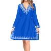 LA LEELA Women's Loose Mini Beachwear Bathing Suit Flowy Swim Suit Summer Beach Dress Short Fashion Bathing Suit Cover Ups - 3 of 3