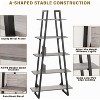 72" A-Frame Bookshelf w/ 5 Adjustable Shelves, Industrial Metal & Wood Ladder Bookcase for Living Room, Bedroom, Office - 4 of 4