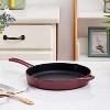 Bruntmor 12'' Grey Pre-seasoned Cast Iron Frying Pan with Easy Draining - Red - image 3 of 4