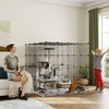 PawHut Cat Cage Indoor, DIY 4 Tier Cat Enclosure with Ramps, Jumping Platforms, Doors, for 1-3 Cats, 3 x 3 x 4, Black - 2 of 4