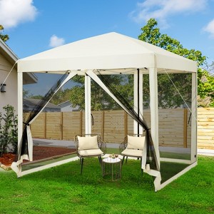 Instant Pop-Up Canopy Tent with Removable Mosquito Netting & 2 Zipper Doors, Portable Outdoor Shelter - Includes Wheeled Carry Bag - 1 of 4
