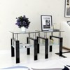 FONTOI 2 PCS Coffee Table with Tempered Glass, Tea Table, End Table, Square Table for Living Room Bedroom, Black&Transparent, 17.72"*20.5"*17.72" - 2 of 4