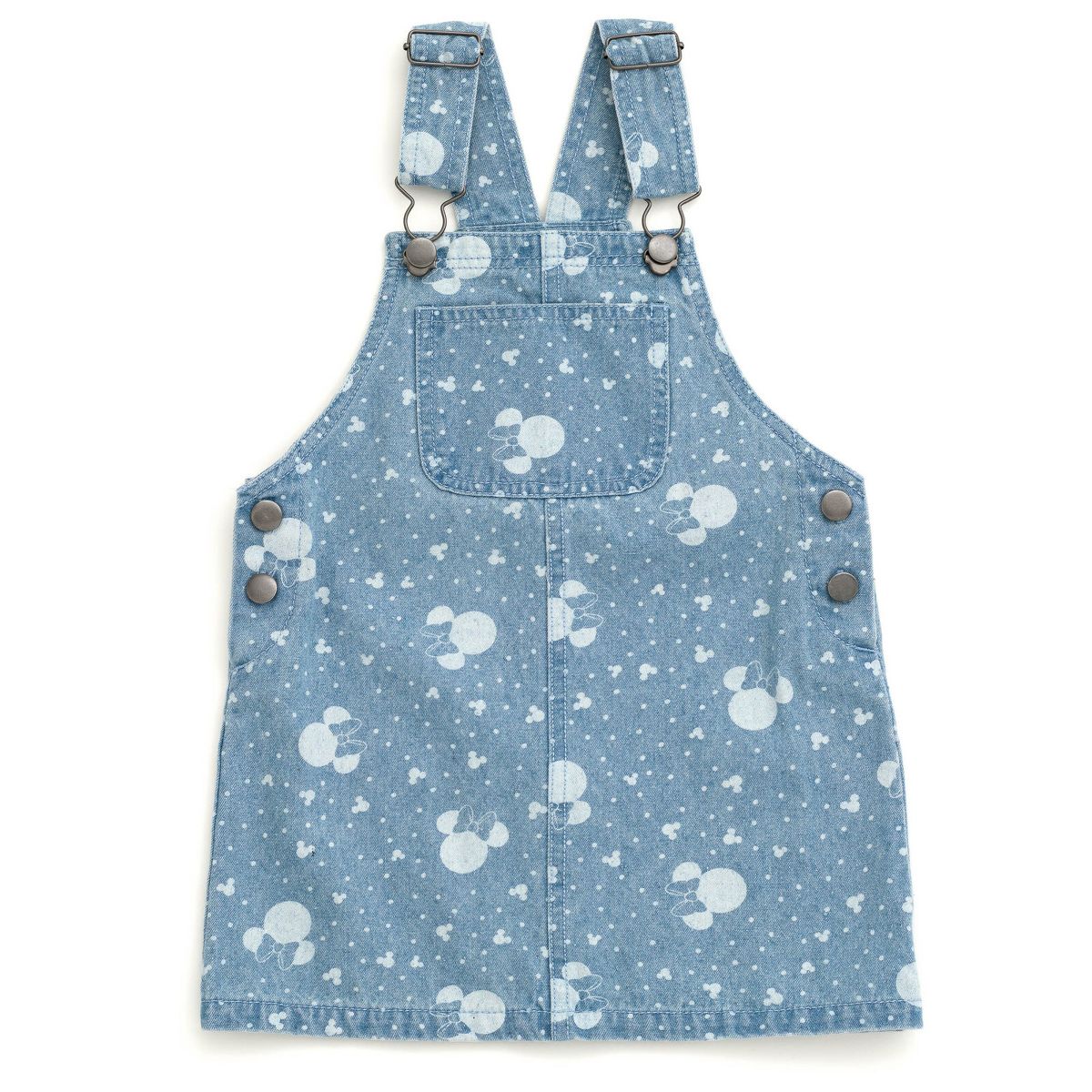 Disney Minnie Mouse Girls Vintage Wash Denim Overall Dress and T-Shirt Outfit Set Toddler - thumbnail 4