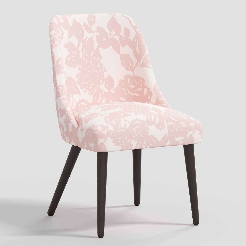 Geller Modern Dining Chair in Botanical Abstract Rose Pink - Threshold™: Cotton Upholstery, Armless Design, Ash Frame