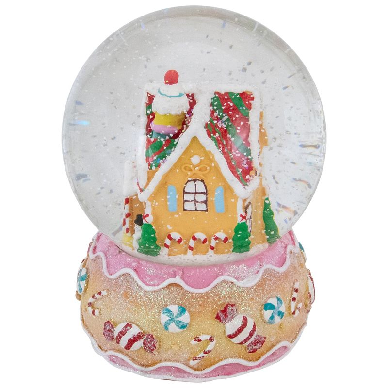 Northlight 6.5" Gingerbread House Musical Christmas Snow Globe, 3 of 6