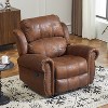 40.75"W Manual Glider Recliner, Comfortable Oversized Accent Chair with Infinite Positions for Living Room, Brown/Slate Gray - Christopher Knight Home - 4 of 4