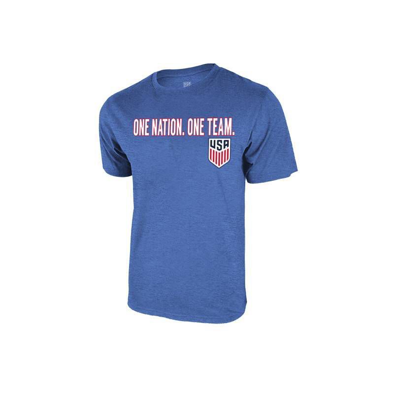 United States Soccer Federation USA Adult Short Sleeve Slogan T-Shirt - Blue, 1 of 2