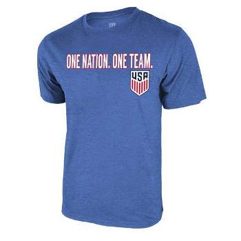 United States Soccer Federation USA Adult Short Sleeve Slogan T-Shirt - Blue
