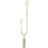 2-Light 73" x 16" Marble Orb Floor Lamp with Marble Base Gold - Olivia & May