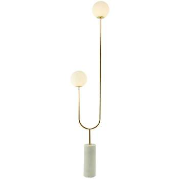 2-Light 73" x 16" Marble Orb Floor Lamp with Marble Base - Olivia & May