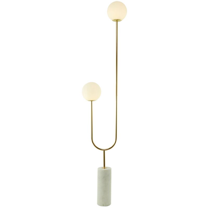 2-Light 73" x 16" Marble Orb Floor Lamp with Marble Base - Olivia & May, 1 of 8