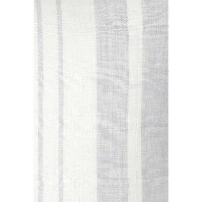 Light Gray and White Linen Striped 20x20 Pillow with Down Alternative Insert