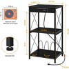 MOEPISY 30.1 in H Media Shelves Black - 3 of 4
