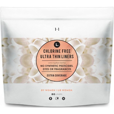 L . Cotton Topsheet Ultra Thin Extra Coverage Panty Liners - 80ct