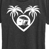 Women's - Instant Message - Palm Trees Heart Scene Short Sleeve Graphic T-Shirt - 2 of 4