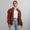 Members Only Women's Faux Leather Iconic Racer Jacket (Men's Cut) - 2 of 4