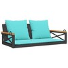 vidaXL Swing Bench with Cushions Black 42.9"x24.4"x15.7" Poly Rattan - 2 of 4