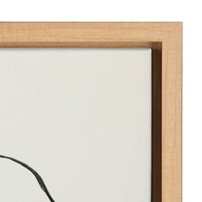 Natural Framed Abstract Black and White Canvas Art Set
