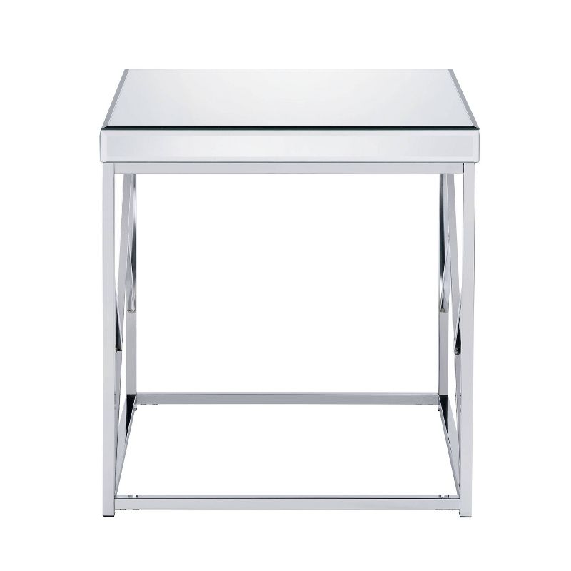 Evelyn Mirror Top End Table Chrome - Steve Silver Co., 3 of 7