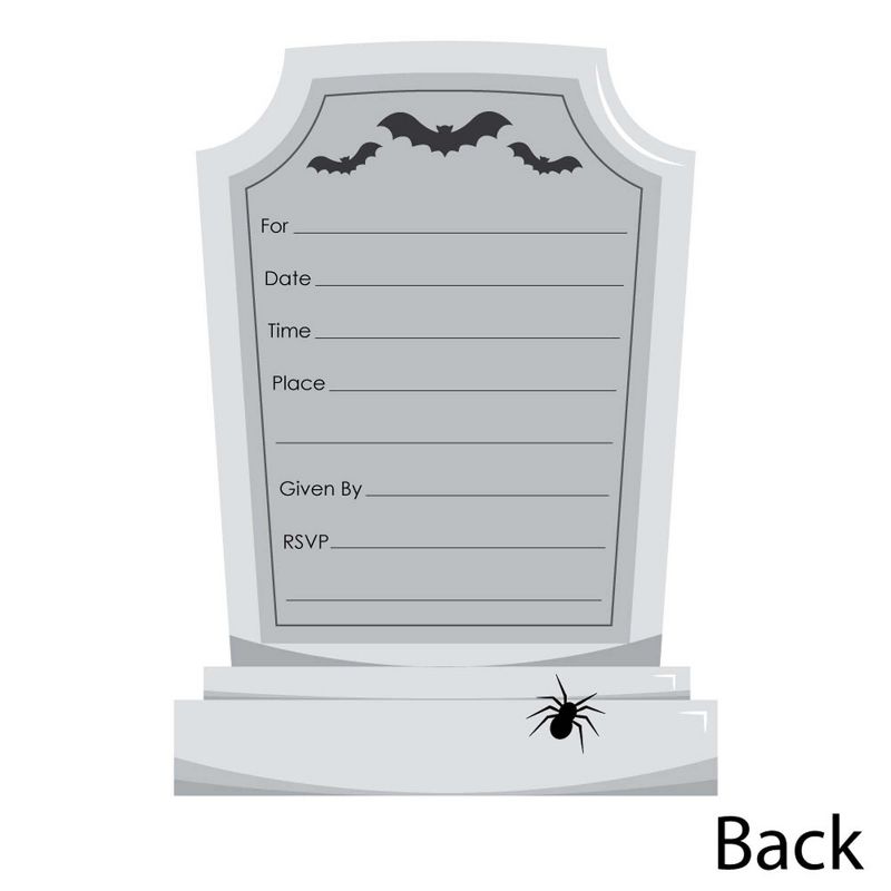 Big Dot of Happiness Graveyard Tombstones - Shaped Fill-in Invitations - Halloween Party Invitation Cards with Envelopes - Set of 12, 3 of 7