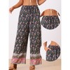 INSPIRE CHIC Women's Boho Pockets Floral Beach Elastic Waist Palazzo Wide Leg Trouser Pants - 2 of 4