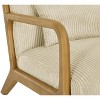 PAGED Wooden Accent Chair Upholstered Living Room Chairs Modern Reading Chair with Ribbed Corduroy Fabric for Living Room - 4 of 4
