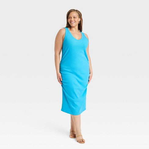 Women's Rib Knit Side Ruched Bodycon Dress - A New Day™ : Target