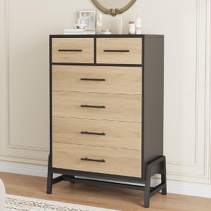 4+2 Dresser for Bedroom, 46.6" Tall Dresser, Tall Drawer with Storage Freestanding, Wooden Closet Storage Chest for Living Room - 1 of 4