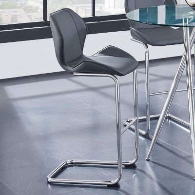 PAGED Bucket Bar Stools Set of 4, Modern Counter Height Bar Chair with Low Back and Metal Footrest for Bar, Kitchen, Dining Room