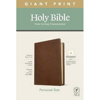NLT Personal Size Giant Print Bible, Filament Enabled Edition (Red Letter, Leatherlike, Rustic Brown) - Large Print (Leather Bound)