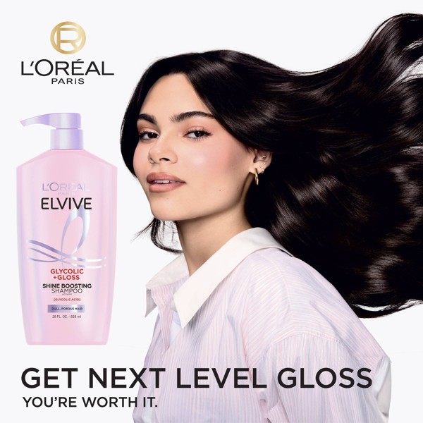 L'Oreal Paris Elvive Glycolic Gloss Champú Potenciador de Brillo - 28 fl oz: Uso Diario, Toronja, Jazmín, Libre de Parabenos 4