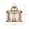 LLHZSY 15 7/10" Modern Semi Flush-Mount Glass Ceiling Light Fixture  4-Light Drum Round Clear Glass Light Fixture for Kitchen Foyer Hallway -Gold - 4 of 4