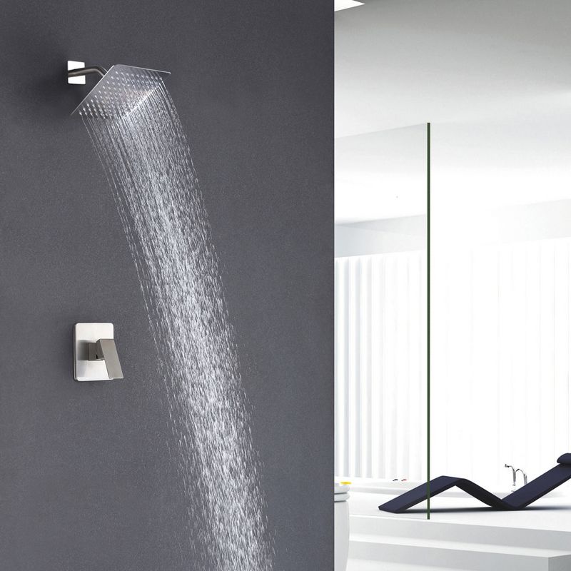 Sumerain Shower Only Faucet Brushed Nickel, with Solid Brass Rough-in Valve and Rainfall Shower Head, 2 of 6