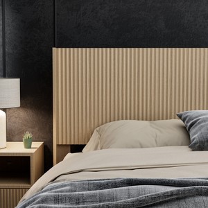 KWPZQEB Wood Headboard, King/Queen Size Farmhouse Headboard Only, Wall Mounted Fluted Panel, Stylish Wood Panel Headboard, Boho Headboards - 1 of 4