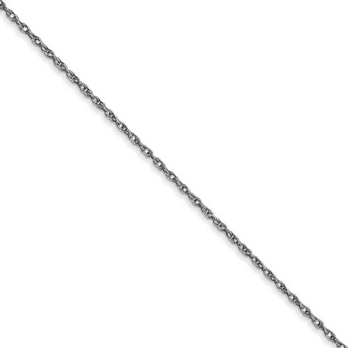 Black Bow Jewelry 0.95mm 10k White Gold Solid Cable Rope Chain Necklace - image 1 of 4