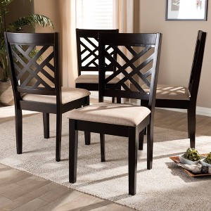 4pc Caron Finished Wood Dining Chairs - Baxton Studio - 1 of 4
