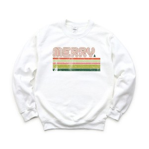 Simply Sage Market Women's Graphic Sweatshirt Retro Merry Stripes - 1 of 2