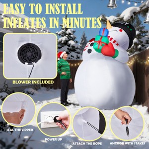 SEVOBAL Inflatable Holiday Decorations 12FT Christmas Inflatable Decor Inflatable Giant Snowman Blow Up Yard Decorations, Multi, 82.7"*66.9"*149.6" - 1 of 4