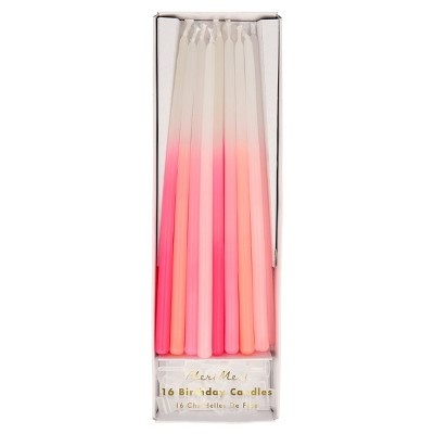 Meri Meri Pink Dipped Tapered Candles (Pack of 16)