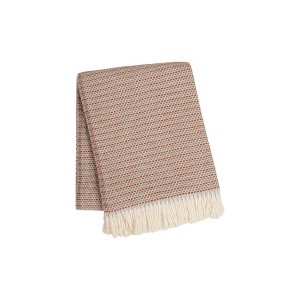HomeRoots 55" X 70" Terra Cotta Cotton Blend Woven Plush Throw Blanket with Fringe - 1 of 4