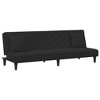 vidaXL Black Velvet Convertible Sofa Bed Set with Footstool and Pillows - 78.7” Modern 2-in-1 Daybed/Twin Bed for Living Room, Lounge - 3 of 4