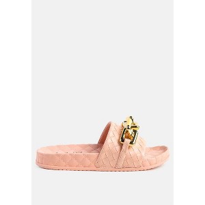 Miami Shot Bling Chain Strap Woven Slip On Women  Flats - 1 of 4