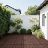 Syemin Carpet Tiles 44PCS H Style Balcony Deck Tiles, DIY Interlocking Deck Floor Tiles, Patio Tiles for Porch Poolside, Backyard, Brown, 12"*12"*0.8" - 4 of 4