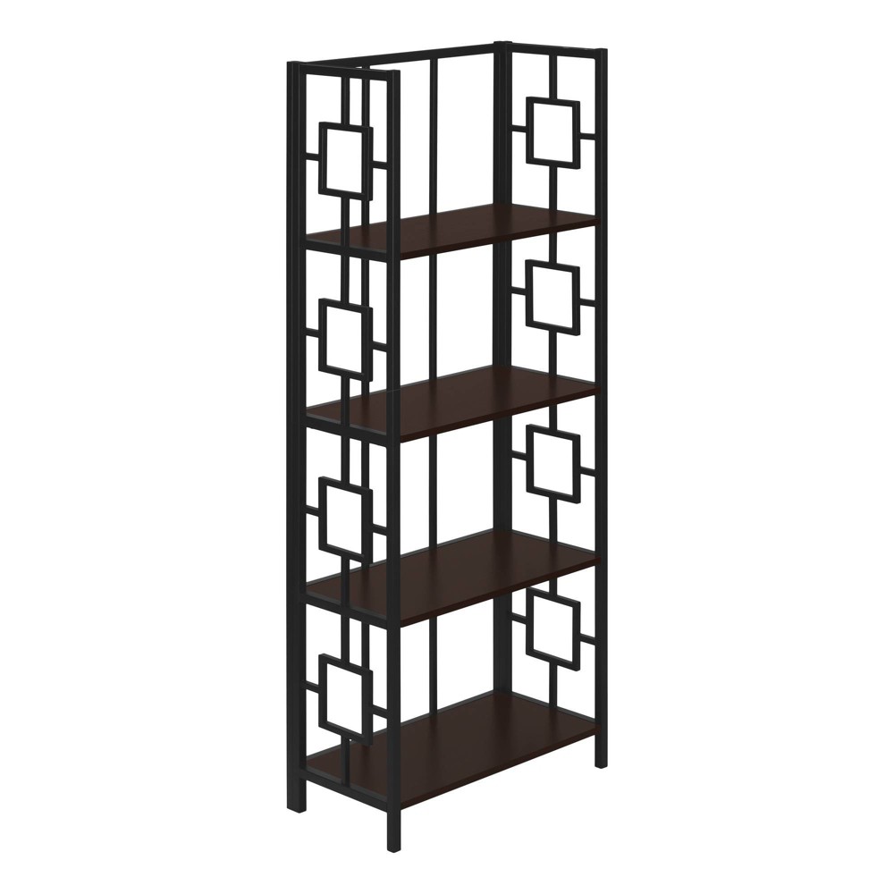 Photos - Garden & Outdoor Decoration EveryRoom 61.5" 4 Shelf Mix Material Etagere Bookcase Espresso/Black: Lami