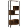 vidaXL Bookcase 5-Tier Smoked Oak 29.9 in.x13 in.x74.2 in. Engineered Wood - 2 of 4