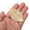 Unique Bargains Brass Bulk Mesh Leaf Pendants for DIY Jewelry Making Bracelets 10 Pcs - 2 of 4